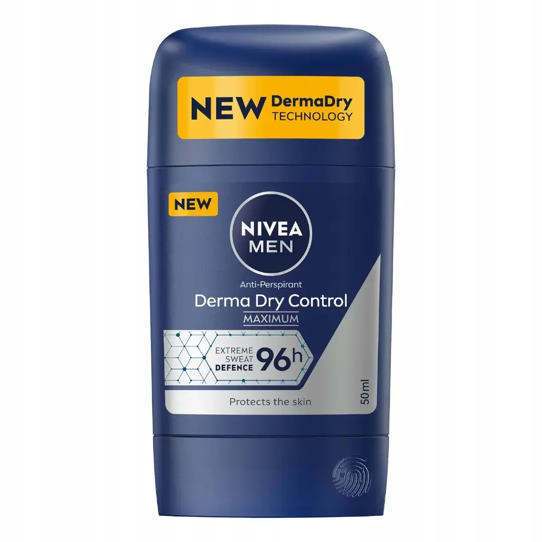 Nivea Men Derma Dry Control - Solid Antiperspirant for Men - 50 Ml