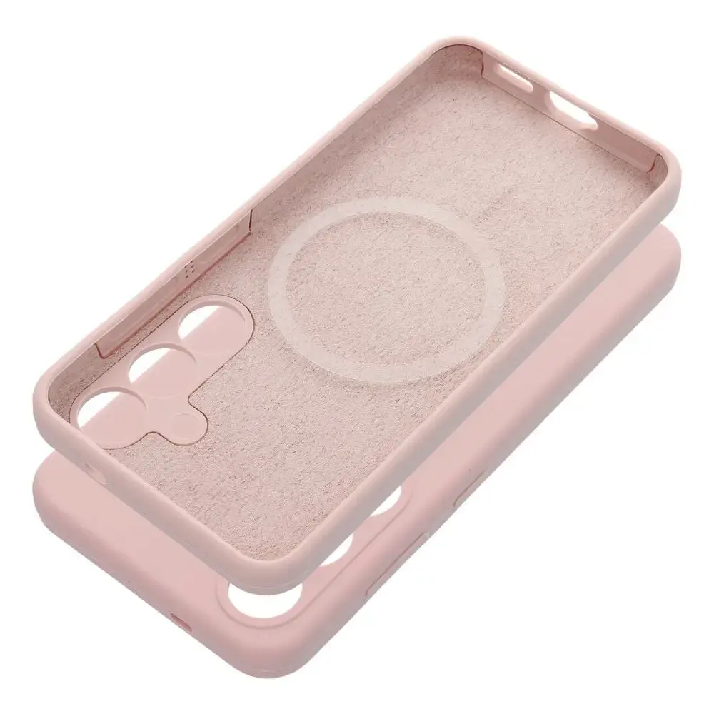 Silicone 2mm maciņš ar MagSafe atbalstu telefonam Samsung Galaxy S25+ (S936) rozā