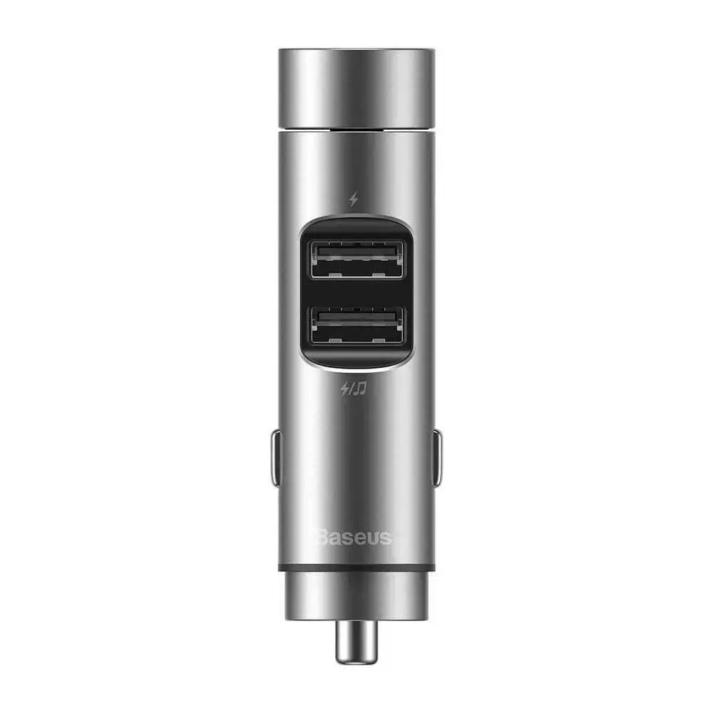 Baseus CCNLZ-0S automašīnas fm raidītājs 3.1A | usb flash | sd | bluetooth 5.0 sudraba