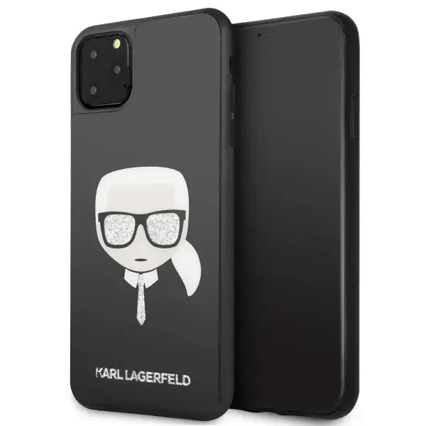 Karl Lagerfeld KLHCN65DLHBK iPhone 11 Pro Max czarny|black Iconic Glitter Karl`s Head