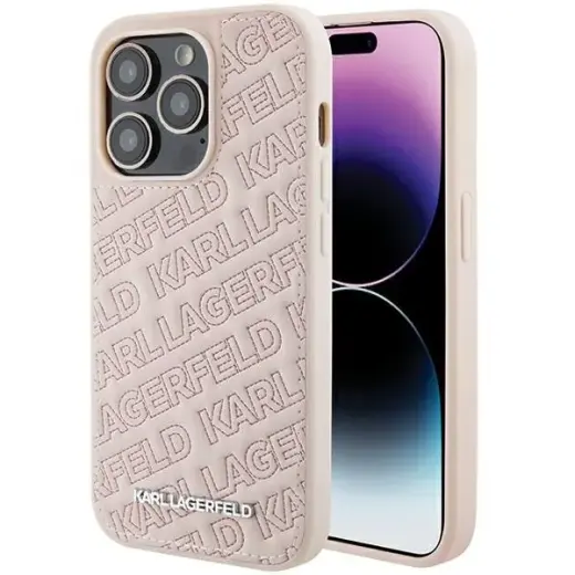 Karl Lagerfeld KLHCP15XPQKPMP iPhone 15  Pro Max 6.7" różowy|pink hardcase Quilted K Pattern