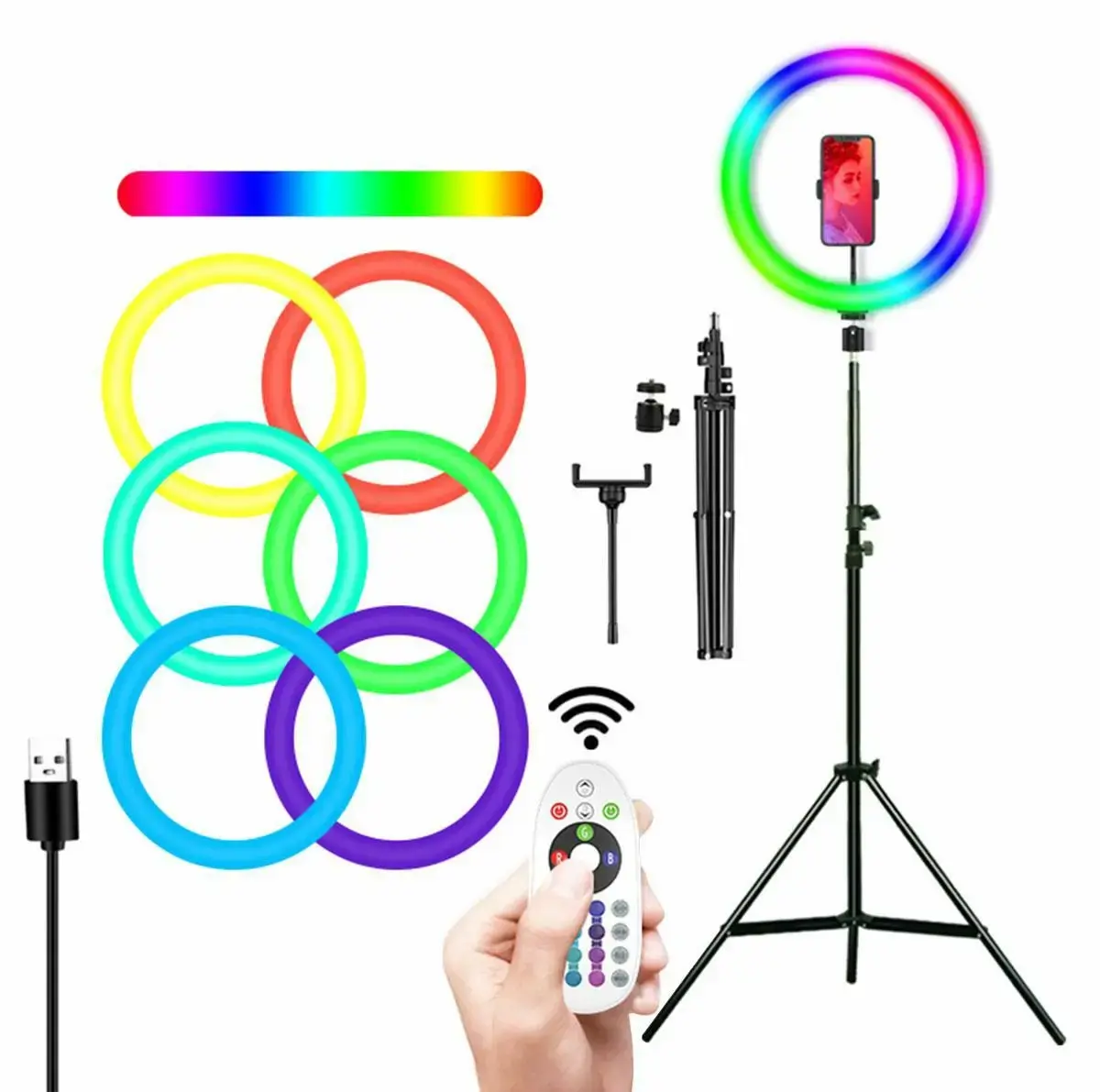 Goodbuy selfie lamp 12W | RGB colors | 1000Lm | 210cm tripod