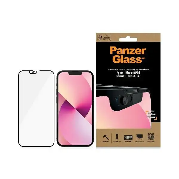 PanzerGlass E2E Microfracture iPhone 13 Mini 5,4" CamSlider Case Friendly AntiBacterial czarny|black 2747