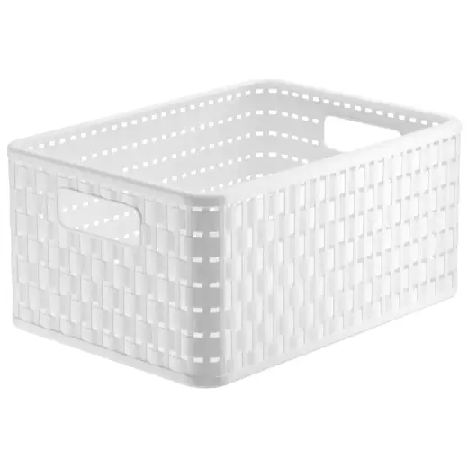 Plastic basket 11L Country, white