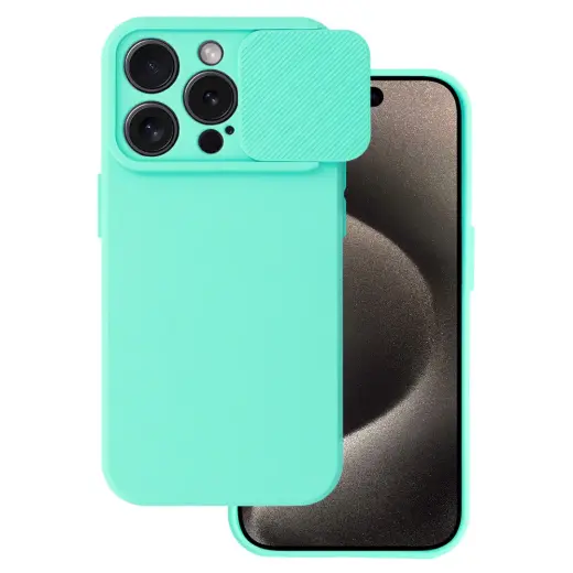Camshield Soft telefoni ümbris iPhone 15 Pro Max roheline (kaamera kaitsega)