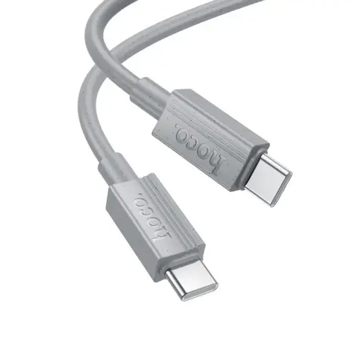 Hoco X107 duomenų perdavimo ir įkrovimo laidas | USB-C į USB-C | PD, QC 3.0 | 60W | 1m | pilkas