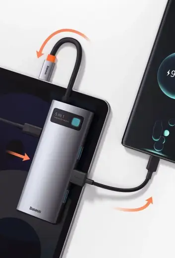 Baseus Metal Gleam Series 5-in-1 Multifunctional HUB USB Type C - USB Type C Power Delivery 100 W | HDMI 4K 30 Hz | 3x USB 3.2 Gen 1 (CAHUB-CX0G)