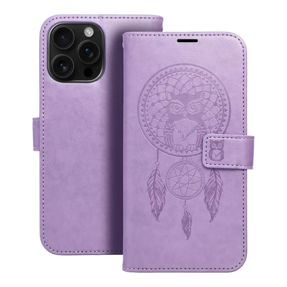 MEZZO dreamcatcher grāmatveida maciņš telefonam iPhone 16 Pro Max violets