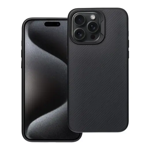 Carbon Elite Mag telefono dėklas su MagSafe palaikymu iPhone 15 Pro Max juodas