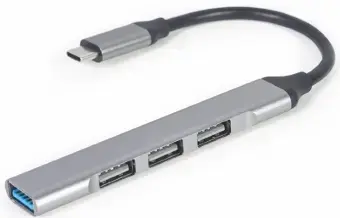 USB Centrmezgls Gembird USB Type-C 4-port Silver