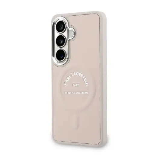 Karl Lagerfeld PU RSG Logo чехол с поддержкой MagSafe для телефона Samsung Galaxy S26+ розовый