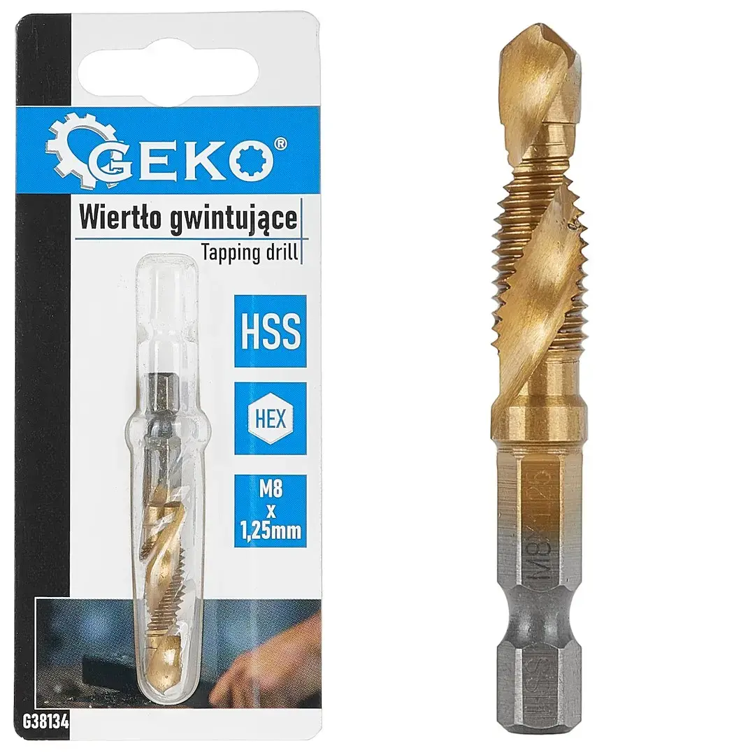 HSS M8 x 1.25mm Tapping Drill Bit with HEX Shank