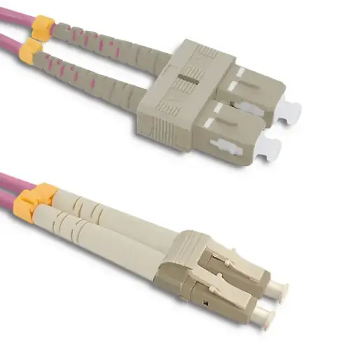 Qoltec Patchcord fiber optic LC/UPC - SC/UPC | Multimode | 50/125 | OM4 | Duplex | 1m