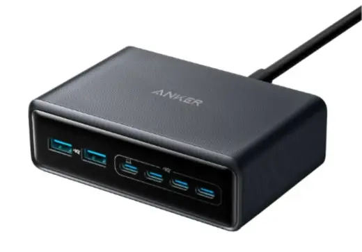 GeNPrime travel charger | 200W | 4x USB-C | 2x USB-A | black