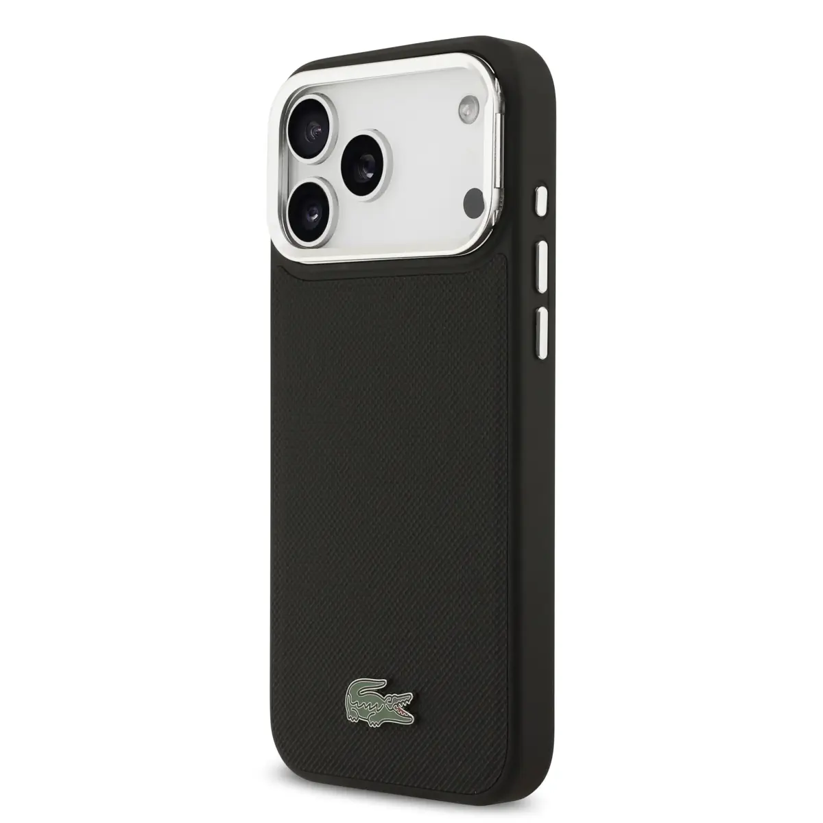 Lacoste Iconic Petit Pique maciņš ar statīvu un MagSafe atbalstu telefonam iPhone 17 Pro Max melns