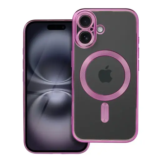 Electro Mag Cover telefono dėklas su MagSafe palaikymu iPhone 16 rožinis