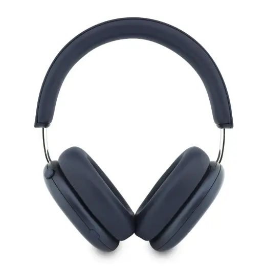 Guess Metallic Finish Gold Script Logo ENC Wireless Headphone Navy