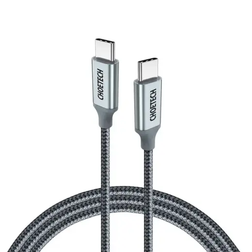 Choetech XCC-1002-GY datu pārraides un uzlādes vads | USB-C uz USB-C | 100W | 1.8m | pelēks