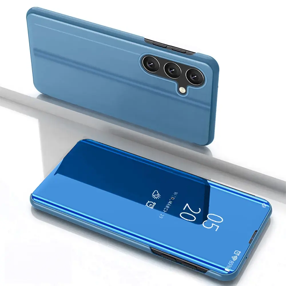 Clear View Case for Samsung Galaxy S25 Cover with Flip - Blue