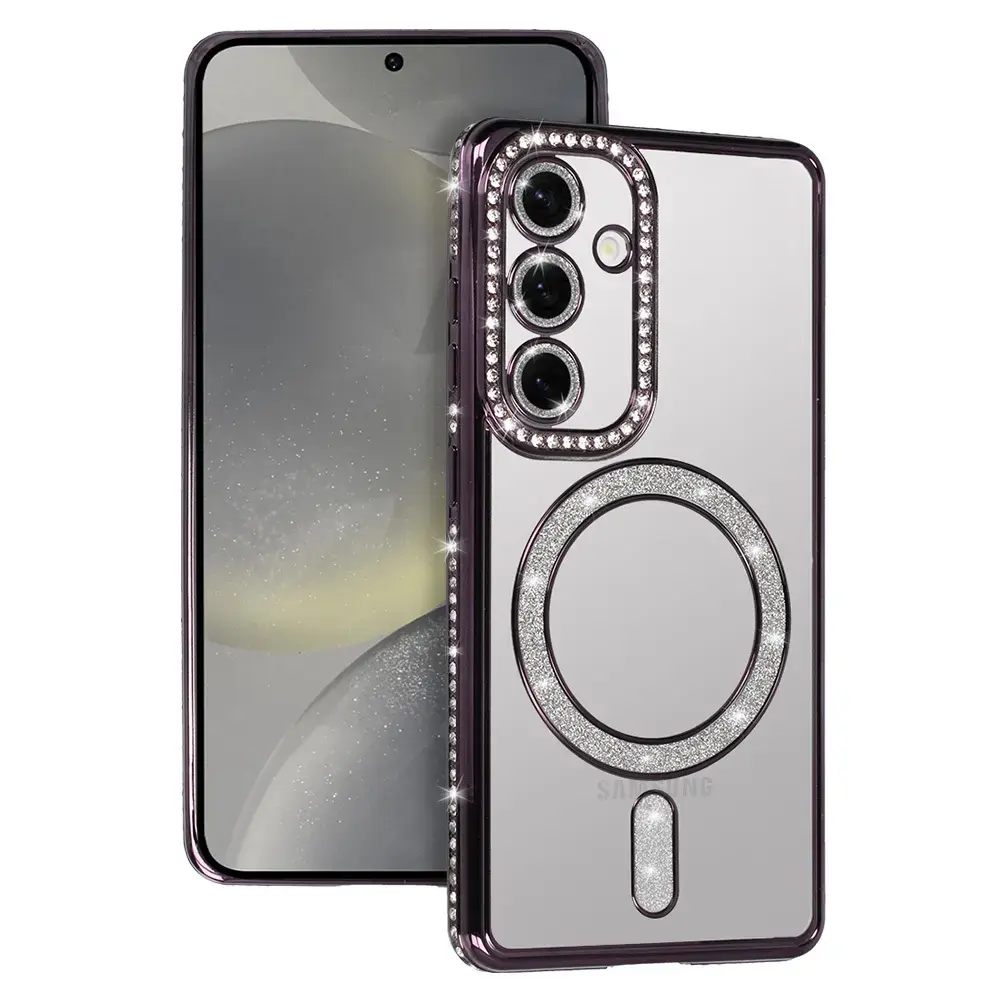 Bling Magsafe Case for Samsung Galaxy S25 purple
