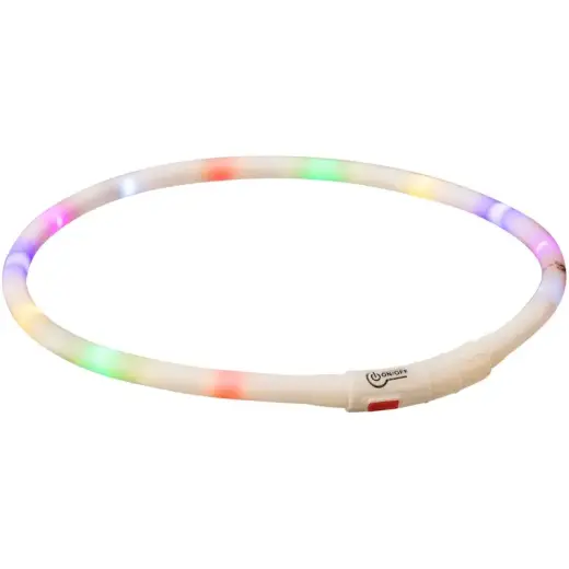 Flashing collar for dogs – Trixie Flash light ring USB, silicone, XS–XL: 70 cm/ø 10 mm