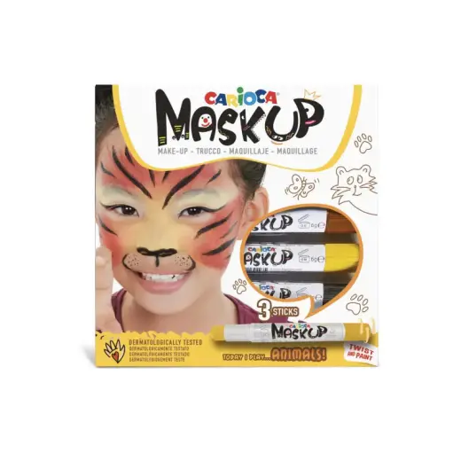 Sejas krāsas CARIOCA Mask Up Animals, 3 krāsas