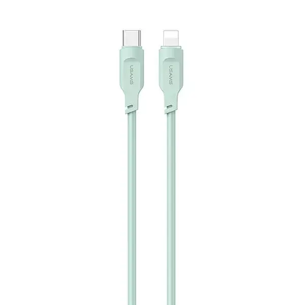 USAMS Lithe Series SJ566USB04 datu pārraides un uzlādes vads | USB-C uz Lightning | 20W | 1.2m | zaļš