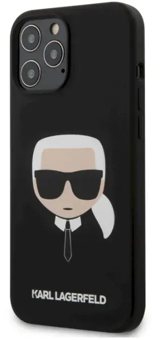 KLHCP12LSLKHBK Karl Lagerfeld Head Silicone Cover for iPhone 12 Pro Max 6.7 Black