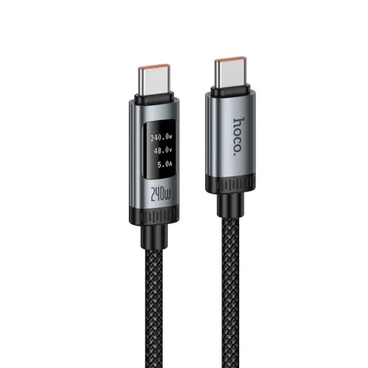 HOCO U148 провод для передачи данных и зарядки | USB-C на USB-C | PD | 240W | с LED дисплеем | 1.2m | чёрный