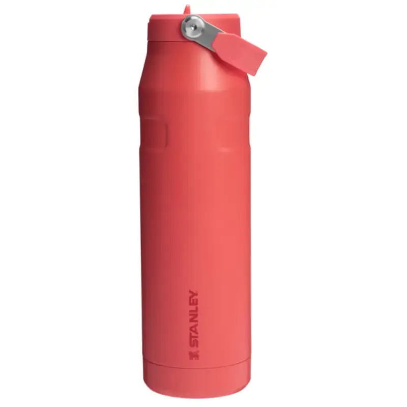 Termopudele ar salmiņu The IceFlow Bottle Flip Straw 2.0 1,06L koraļu sarkanoranža