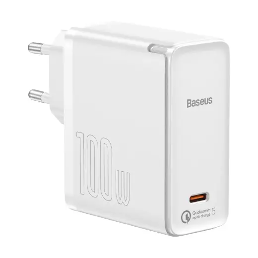 Baseus GaN2 Fast Charger 1C 100W with USB-C cable for USB-C 5A, 1,5m (white)