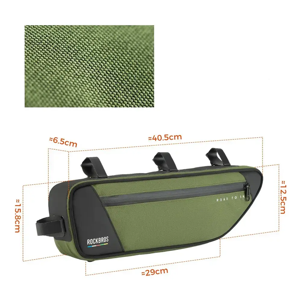 Torba pod ramę 2L Rockbros TL003 ROAD TO SKY wodoodporna – zielona