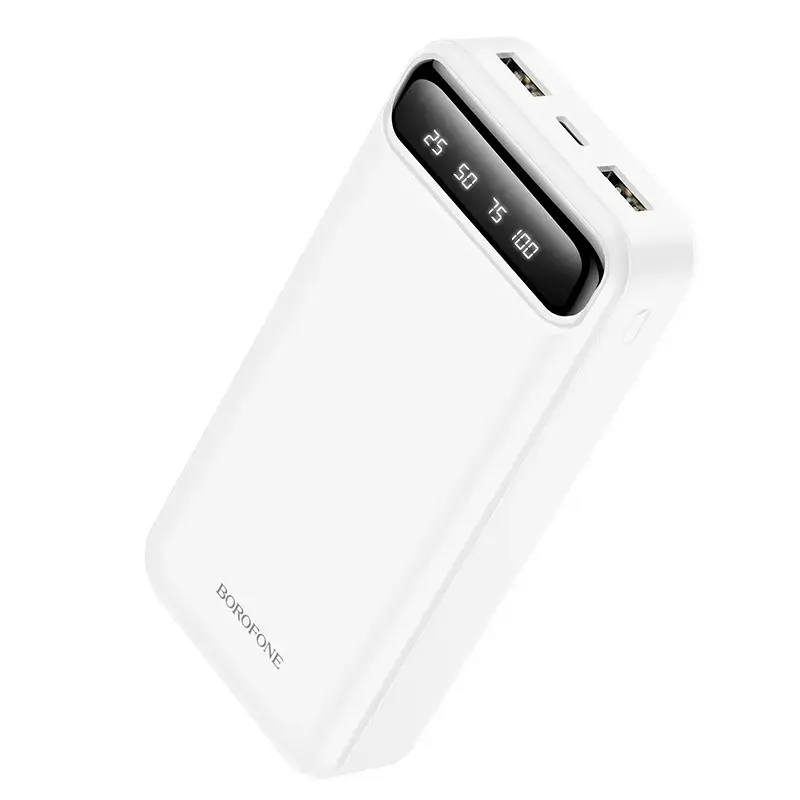 Borofone BJ14A Freeway external battery (powerbank) | 20000 mAh | 10W | USB-A, USB-C, Micro USB | white