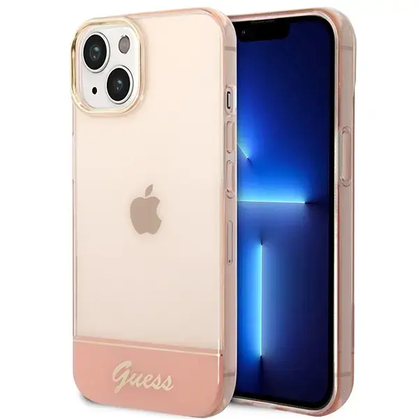 Guess GUHCP14MHGCOP iPhone 14 Plus | 15 Plus 6.7" różowy|pink hardcase Translucent