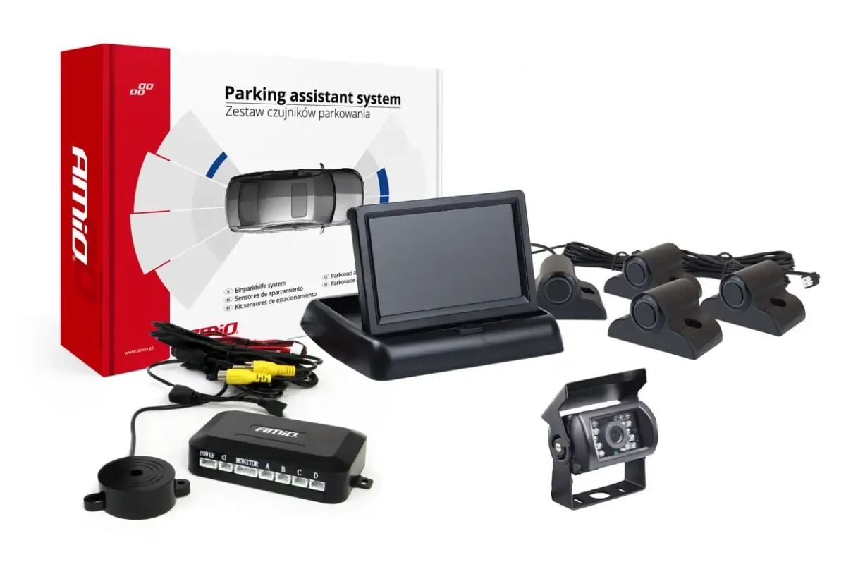 Parking assistant system TFT02 4,3" with HD-501-IR 4 sensors black Truck