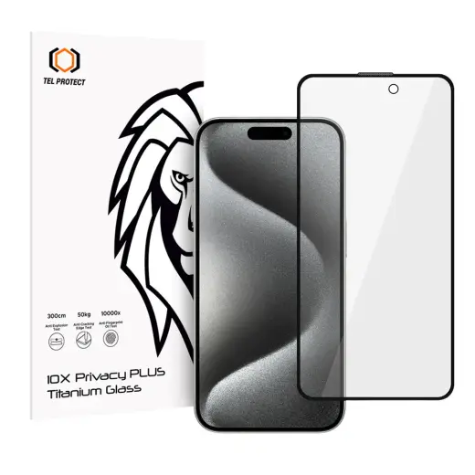 Tempered glass Tel Protect 10X Privacy Plus Titanium for Iphone 16 Pro/17 (envelope)