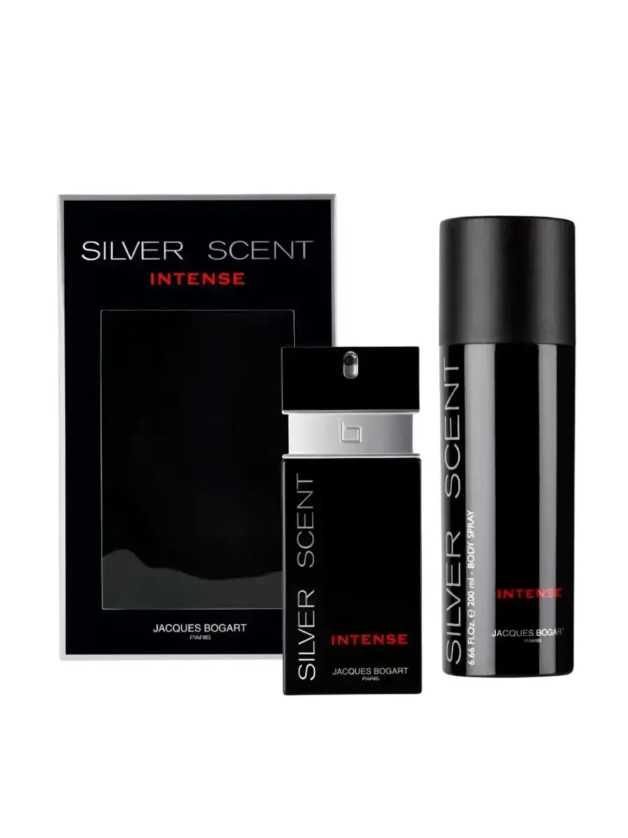Set Jacques Bogart: Silver Scent Intense, Eau De Toilette, For Men, 100 ml + Silver Scent Intense, Scented Spray, For Men, 200 ml