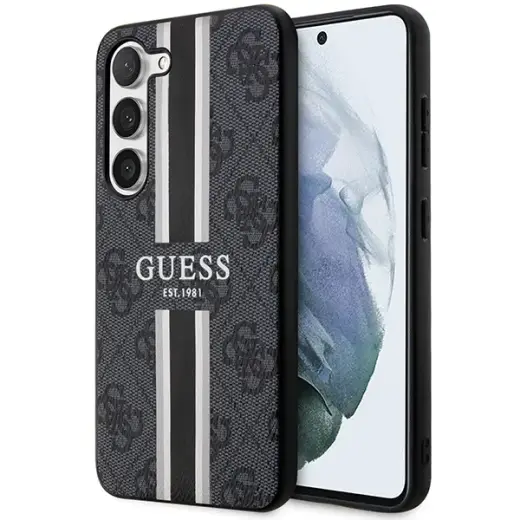 Guess GUHCS23MP4RPSK S23+ S916 czarny|black hardcase 4G Printed Stripe