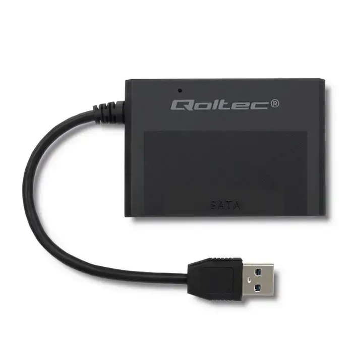 Qoltec 50644 cietā diska adapteris | USB 3.0 uz SATA3 2,5 collas | HDD | SSD | Melns