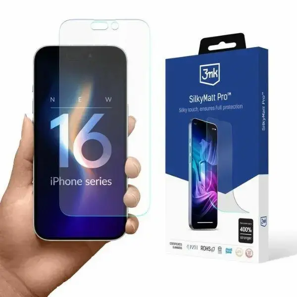3mk Silky Matt Pro matēta aizsargplēve telefona ekrānam iPhone 16 Plus