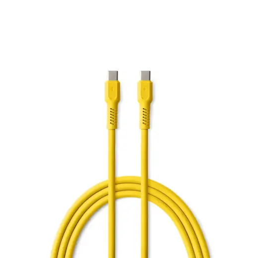 COLORUM CK60-CC-05 datu pārraides un uzlādes vads | USB-C to USB-C | 15W | 1.8m | dzeltens