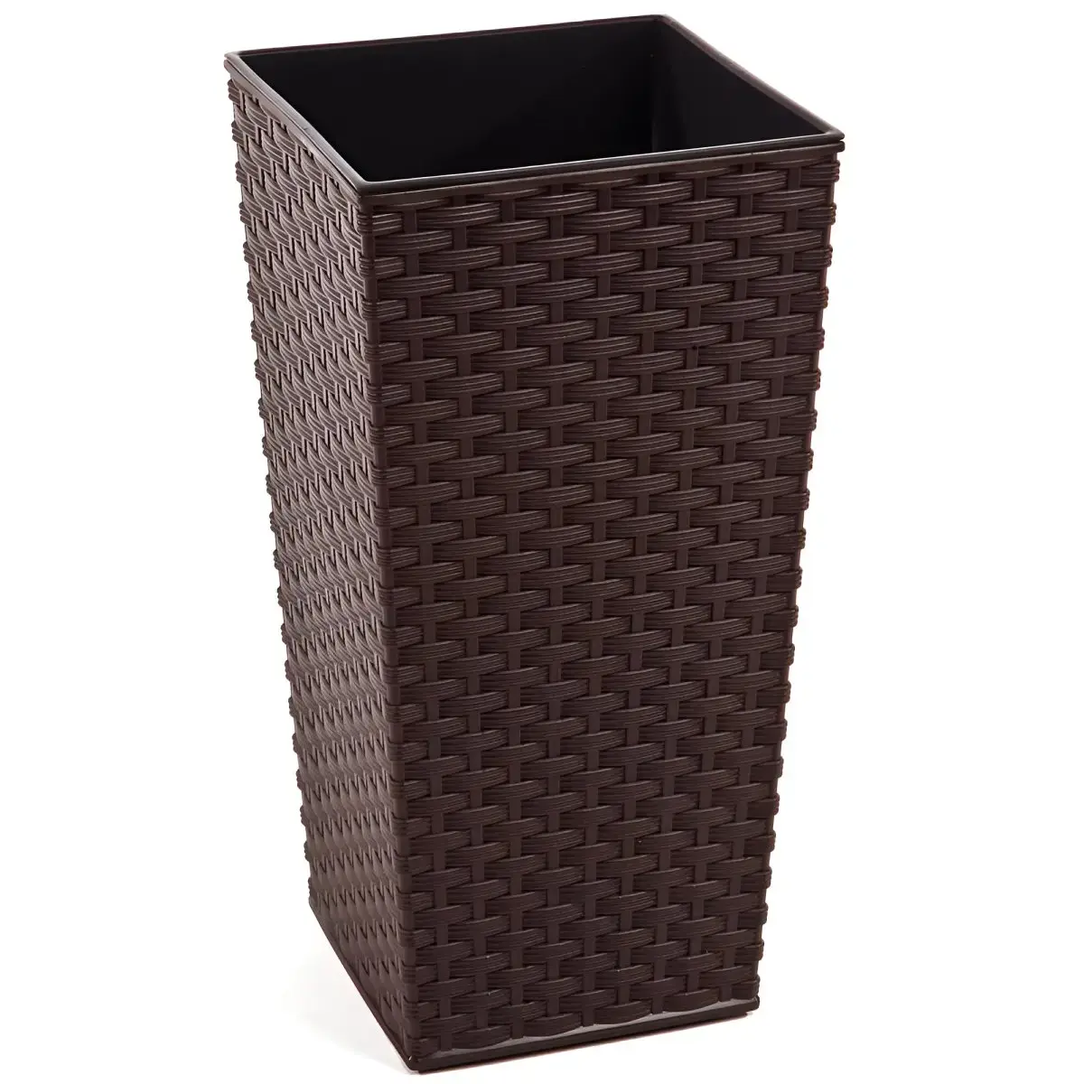 LAMELA Flower pot Finezja rattan 40x40x75cm, dark brown