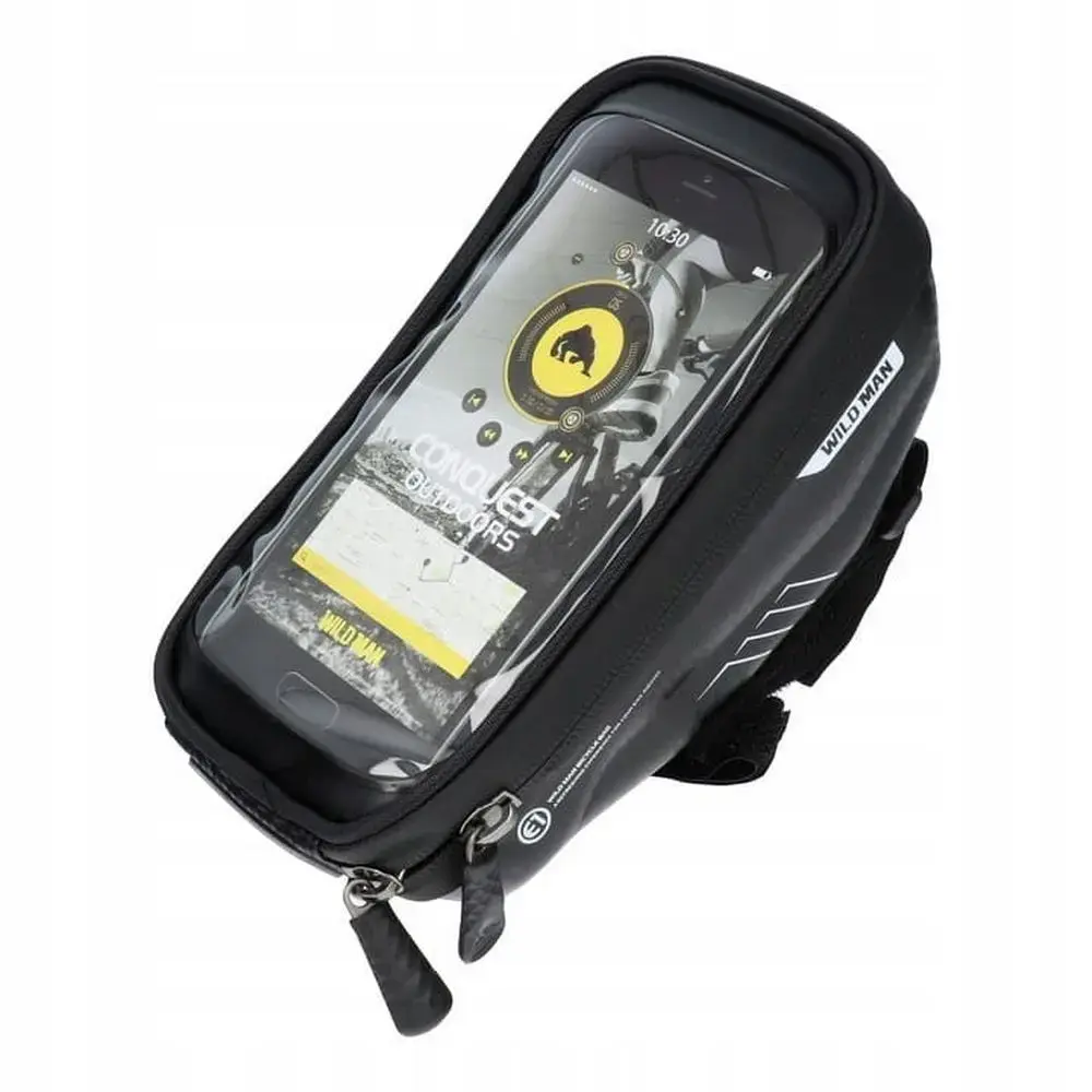 WILDMAN traveling bag for bike handlebars with zipper 1L (4 "- 7") E1 black
