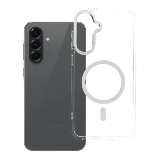 FRAME CLEAR HYBRID MAG telefono dėklas su MagSafe palaikymu Samsung Galaxy A56 (A566) skaidrus
