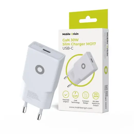 Mobile Origin GaN 30W Slim Charger TÜV, MO17 - USB-C