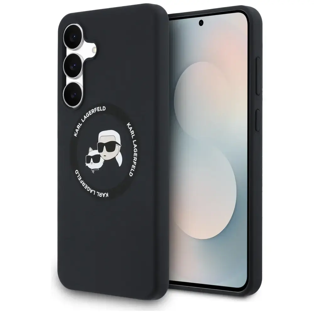 Case Karl Lagerfeld Silicone Karl&Choupette Heads MagSafe for Samsung Galaxy S25 FE black