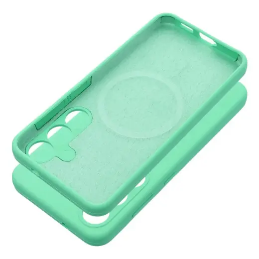 Silicone 2mm phone case with MagSafe support for Samsung Galaxy S25 Edge (S937) green
