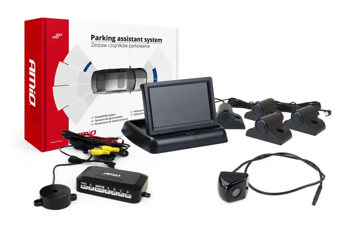 Parking assistant system TFT02 4,3" with HD-310-LED 4 sensors black Truck