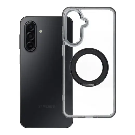 Frame Circle Stand phone case with stand and MagSafe support for Samsung Galaxy A17 4G (A175) | A18 4G (A185) black