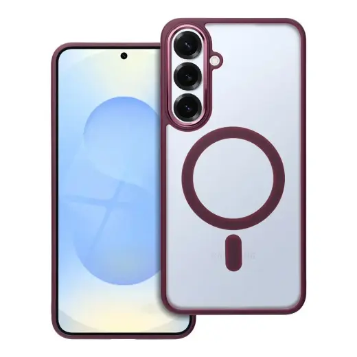 Matte Mag Cover phone case with MagSafe support for Samsung Galaxy S25+ (S936) red